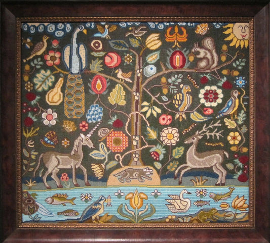 Peacock, Unicorn, & a Badger Cross Stitch Pattern by Scarlet Letter