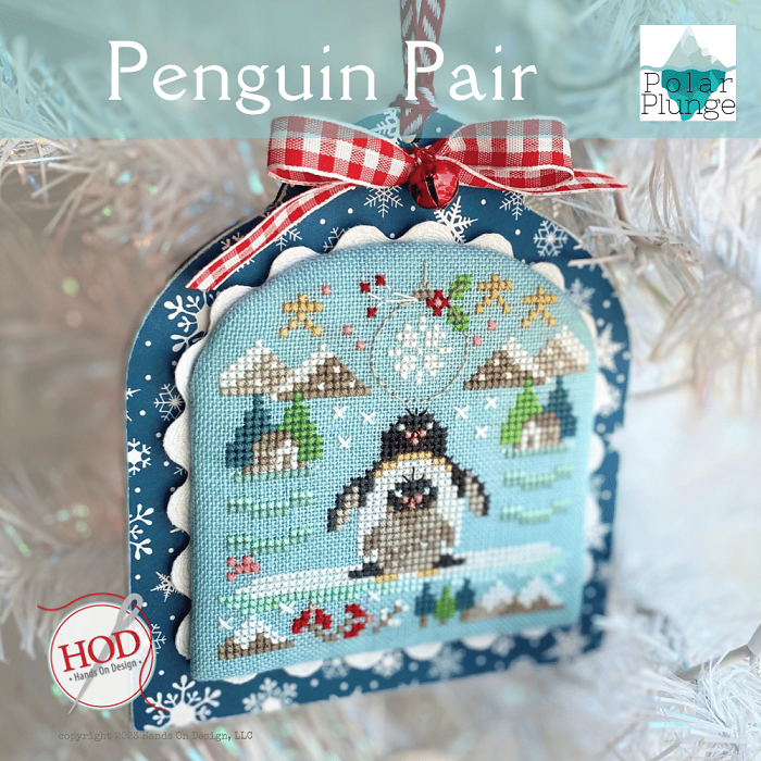 Penguin Pair Cross Stitch Pattern Polar Plunge Series Hands on Design PHYSICAL copy