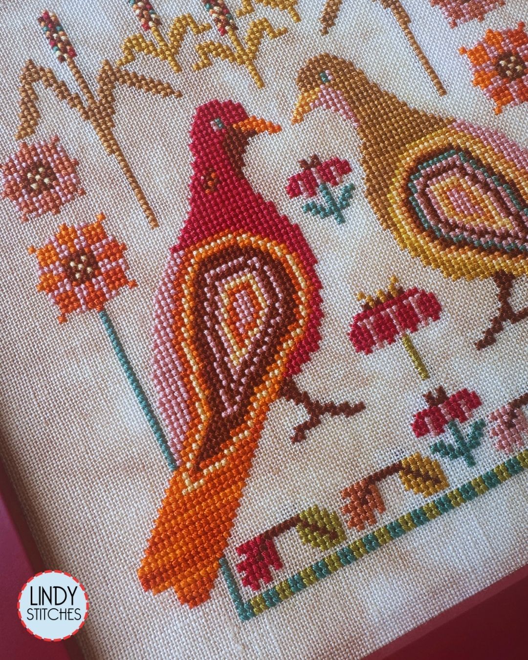 Pigeons in the Corn Cross Stitch Pattern by Lindy Stitches