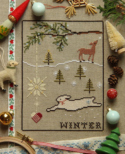 Winter Rabbit Cross Stitch Pattern by Posie