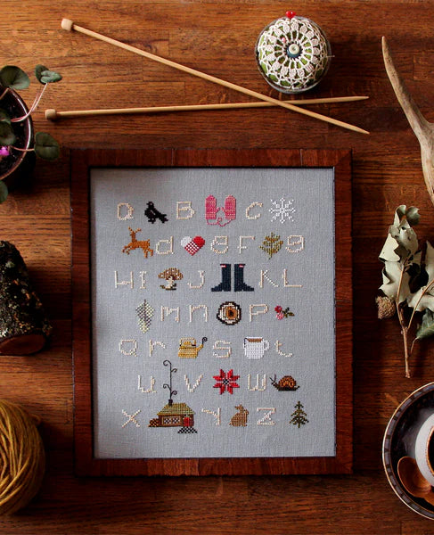 Winterwoods ABC Cross Stitch Sampler Pattern by Posie
