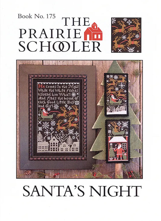 Santa's Night The Prairie Schooler Cross Stitch Pattern #175 Physical Copy