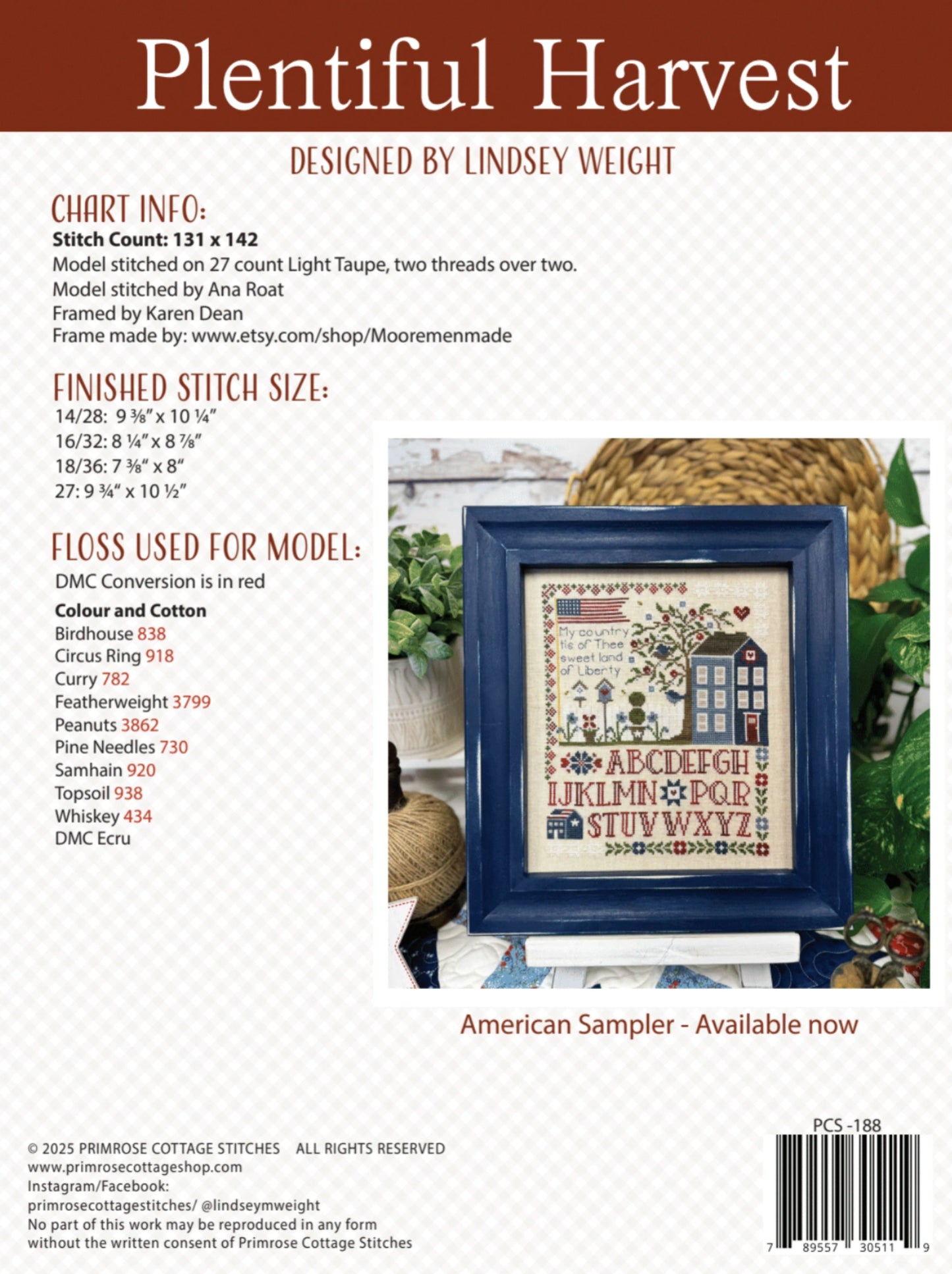 COMING SOON Plentiful Harvest Cross Stitch Pattern by Primrose Cottage
