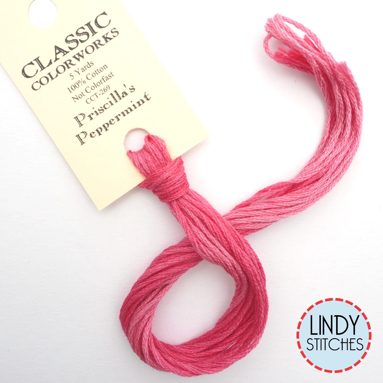 Priscilla's Peppermint Classic Colorworks Floss Hand Dyed Cotton Skein
