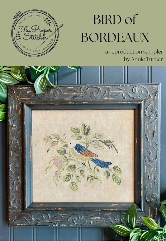 PREORDER Proper Stitcher BIRD OF BORDEAUX Cross Stitch Pattern