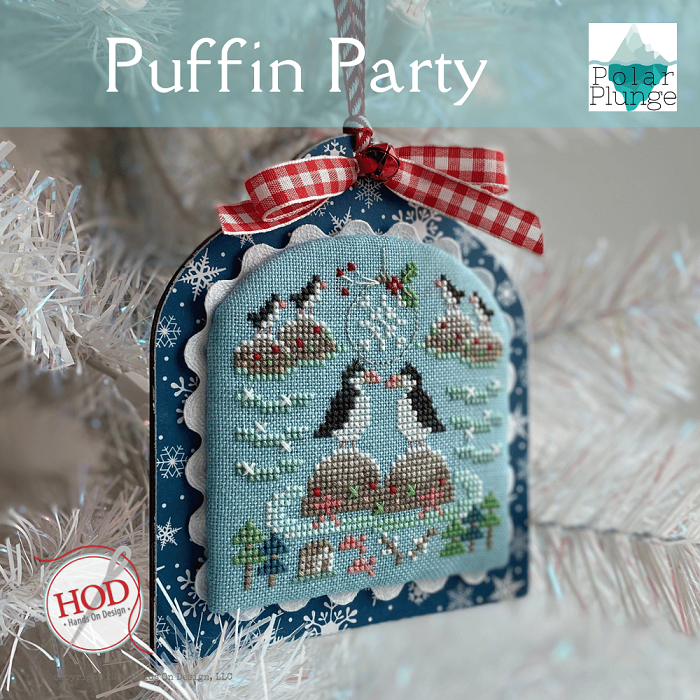 Puffin Party Cross Stitch Pattern Polar Plunge Series Hands on Design PHYSICAL copy