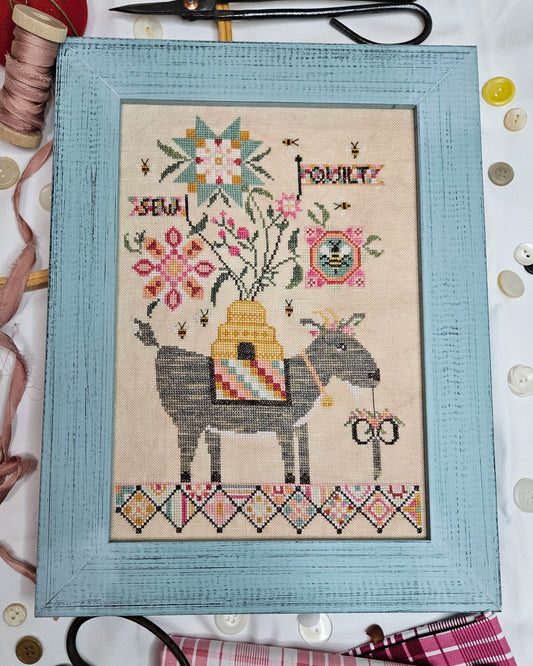 Quilting Nanny Cross Stitch Pattern by Quaint Rose Needlearts Nashville Market