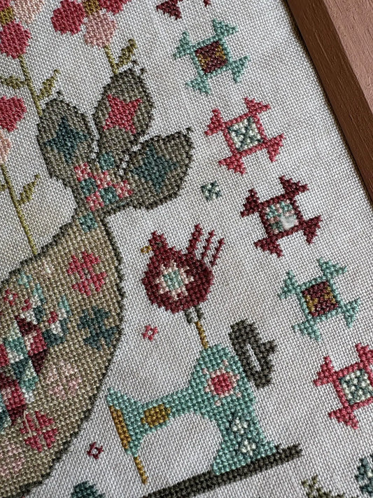 Pansy Patch QUILTY BIRD Cross Stitch Pattern