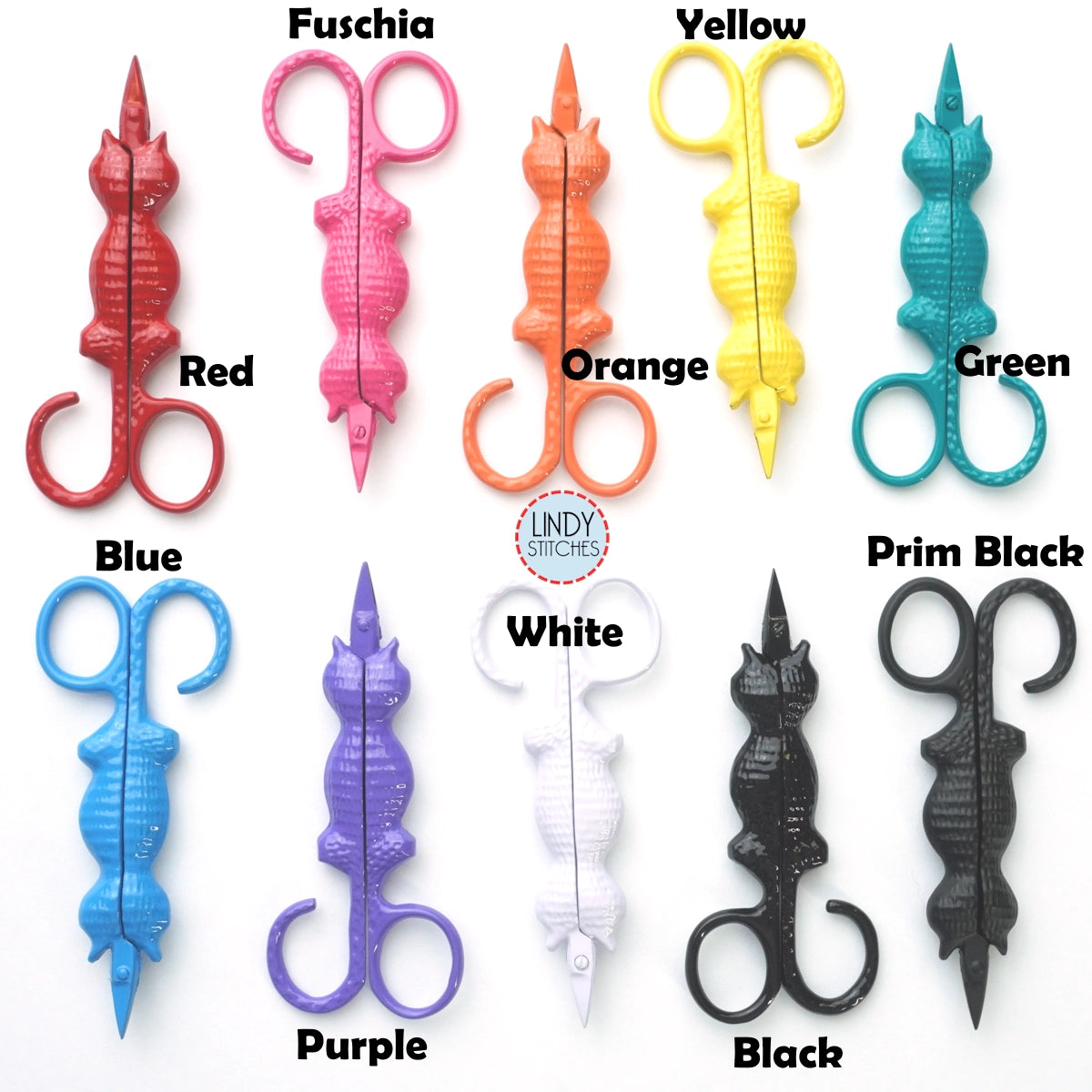 Cat Snips Rainbow Embroidery Scissors by Kelmscott Designs