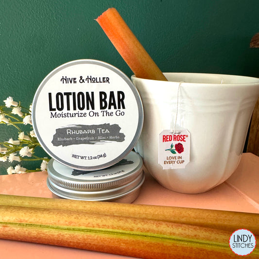 Rhubarb Tea Solid Lotion Bar for Dry Crafty Hands