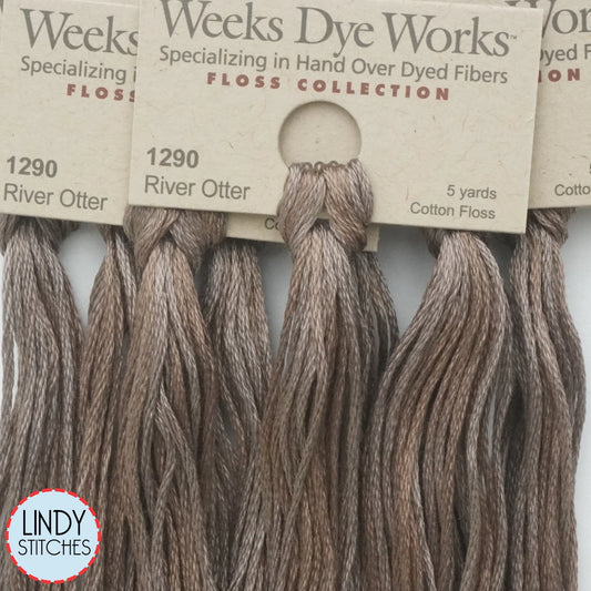 *NEW COLOR!* River Otter Weeks Dye Works Floss Hand Dyed Cotton Skein 1290