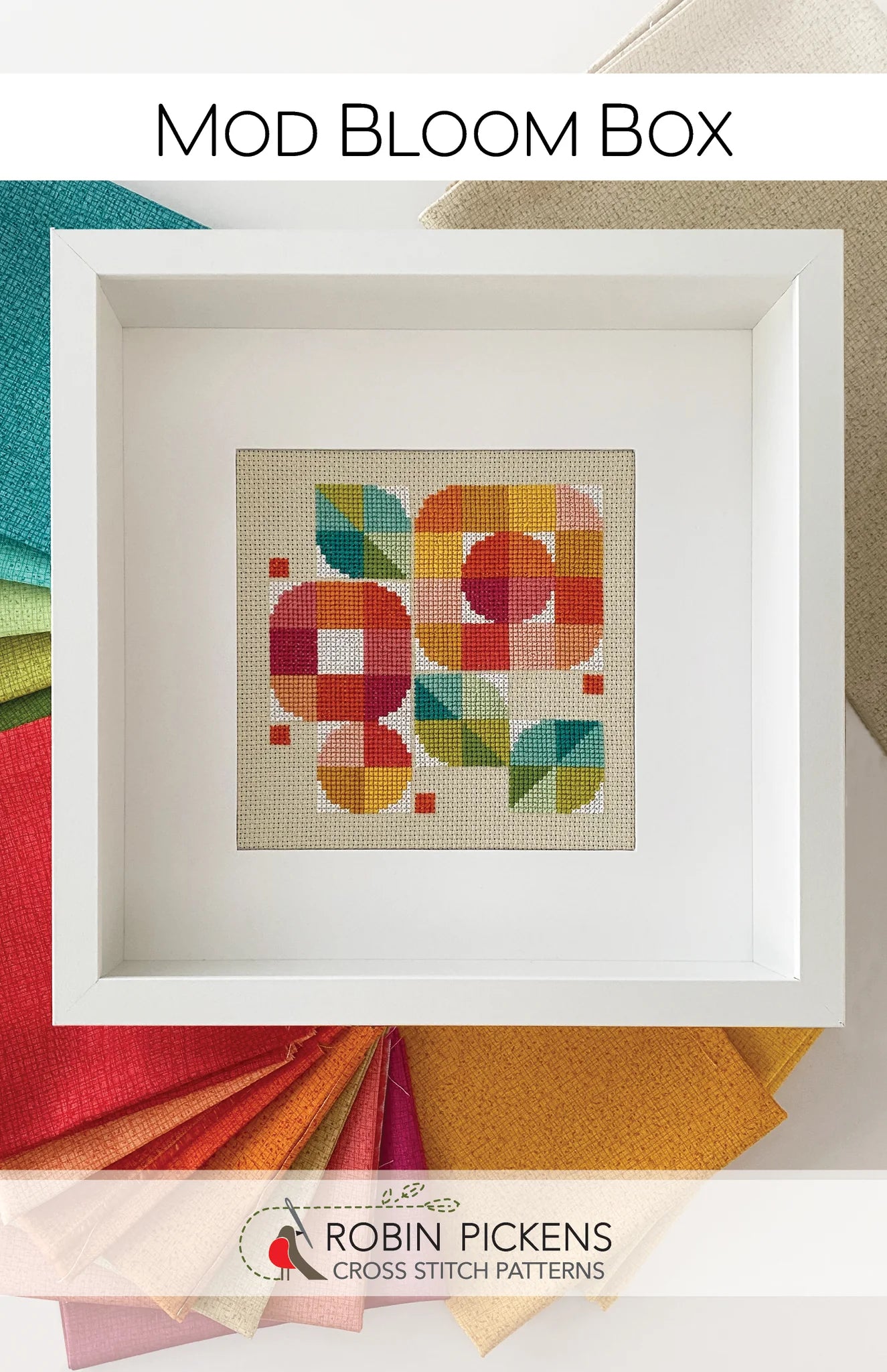 Mod Bloom Box Cross Stitch Pattern by Robin Pickens