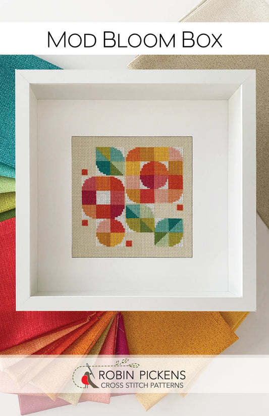 Mod Bloom Box Cross Stitch Pattern by Robin Pickens