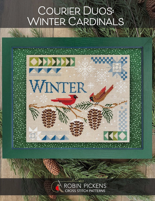 PREORDER Robin Pickens COURIER DUOS: WINTER CARDINALS Cross Stitch Pattern Nashville Market