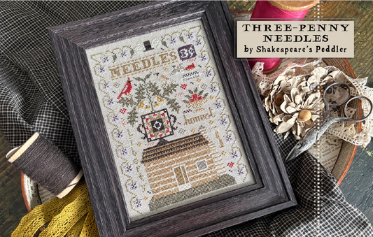 PREORDER Shakespeare's Peddler THREE PENNY NEEDLES Cross Stitch Pattern Nashville Market