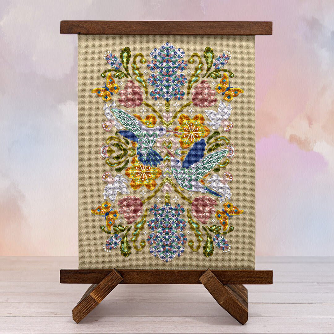 PREORDER Counting Puddles SPRING HUMMINGBIRD MANDALA Cross Stitch Pattern Nashville Market
