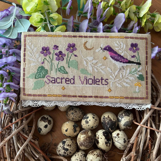 PREORDER Snowflower Diaries SACRED VIOLETS Cross Stitch Pattern