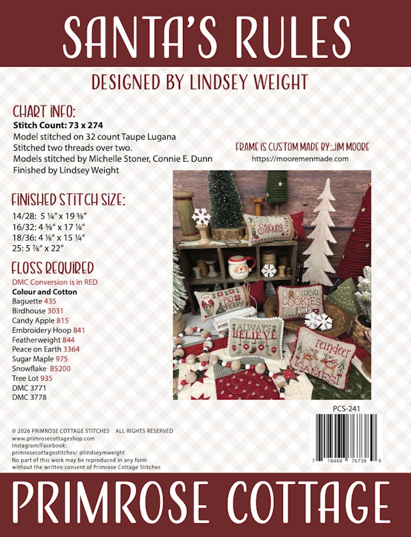 PREORDER Santa Rules Cross Stitch Pattern by Primrose Cottage