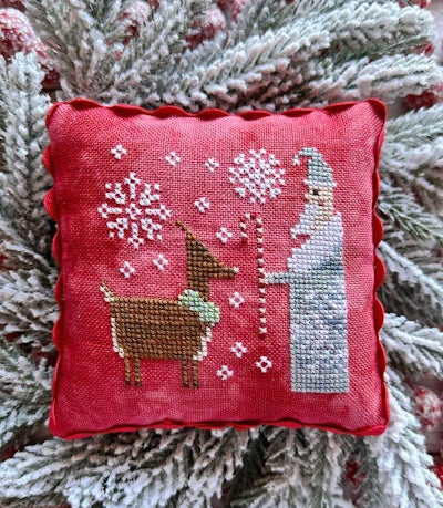 Santa Deer cross stitch pattern by Lucy Beam Nashville Market