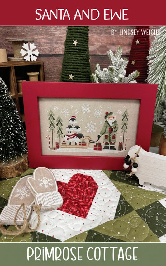 PREORDER Santa and Ewe Cross Stitch Pattern by Primrose Cottage