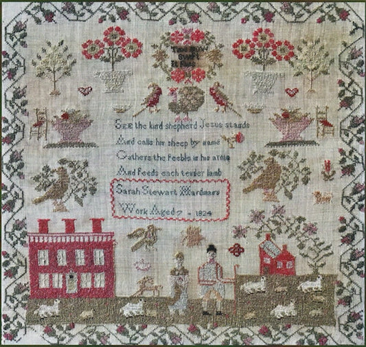 Sarah Stewart Hardman Aged 7 1824 cross stitch pattern by Needlework Press