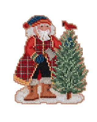 Scotch Pine Santa Timberline Mill Hill Ornament Kit with Beads MH20-2231