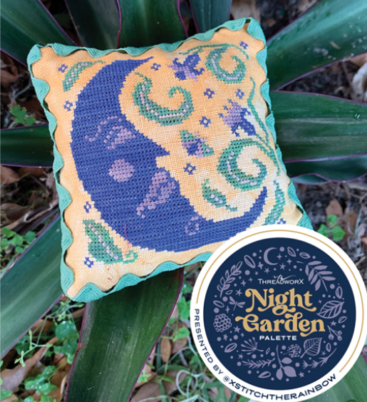 Blue Moon Cross Stitch Pattern by Carriage House Samplings Nashville Market Night Garden