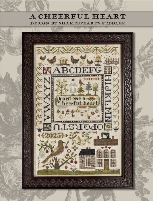 PREORDER Shakespeare's Peddler A CHEERFUL HEART Cross Stitch Pattern Nashville Market