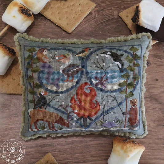 PREORDER Blue Flower SHORE S'MORES Cross Stitch Pattern Nashville Market