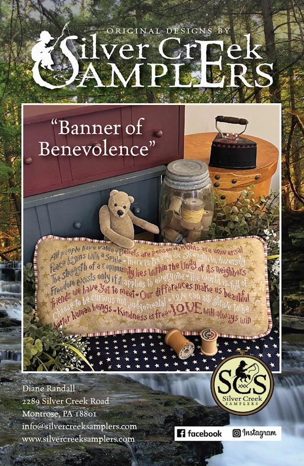 PREORDER Silver Creek Samplers BANNER OF BENEVOLENCE Cross Stitch Pattern Nashville Market