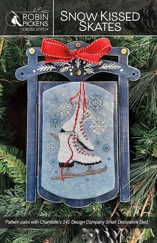 Snow Kissed Skates Cross Stitch Pattern by Robin Pickens