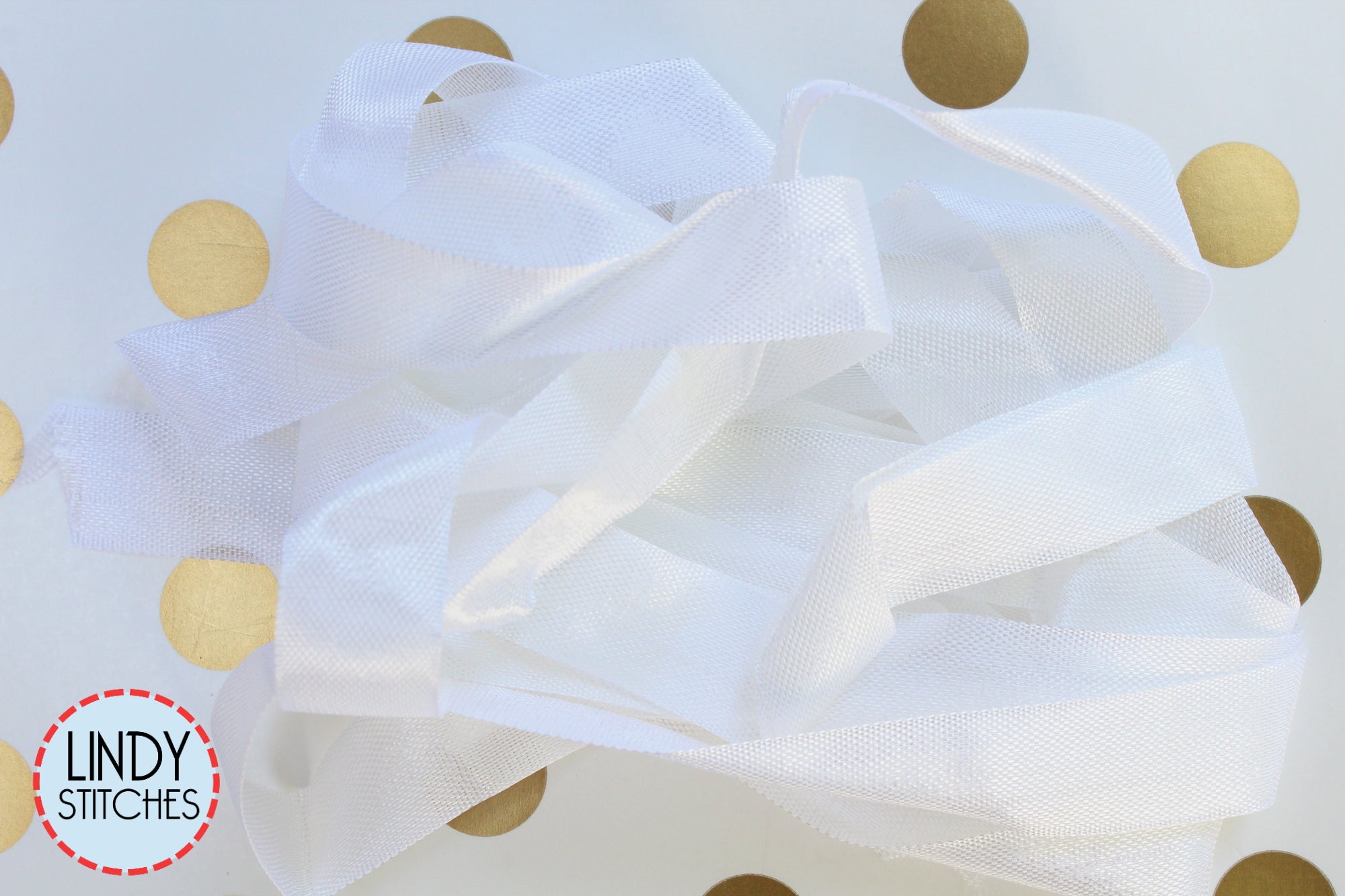 Snow Ribbon by Lady Dot Creates Hand Dyed 3 Yards Rayon Ribbon – Lindy ...
