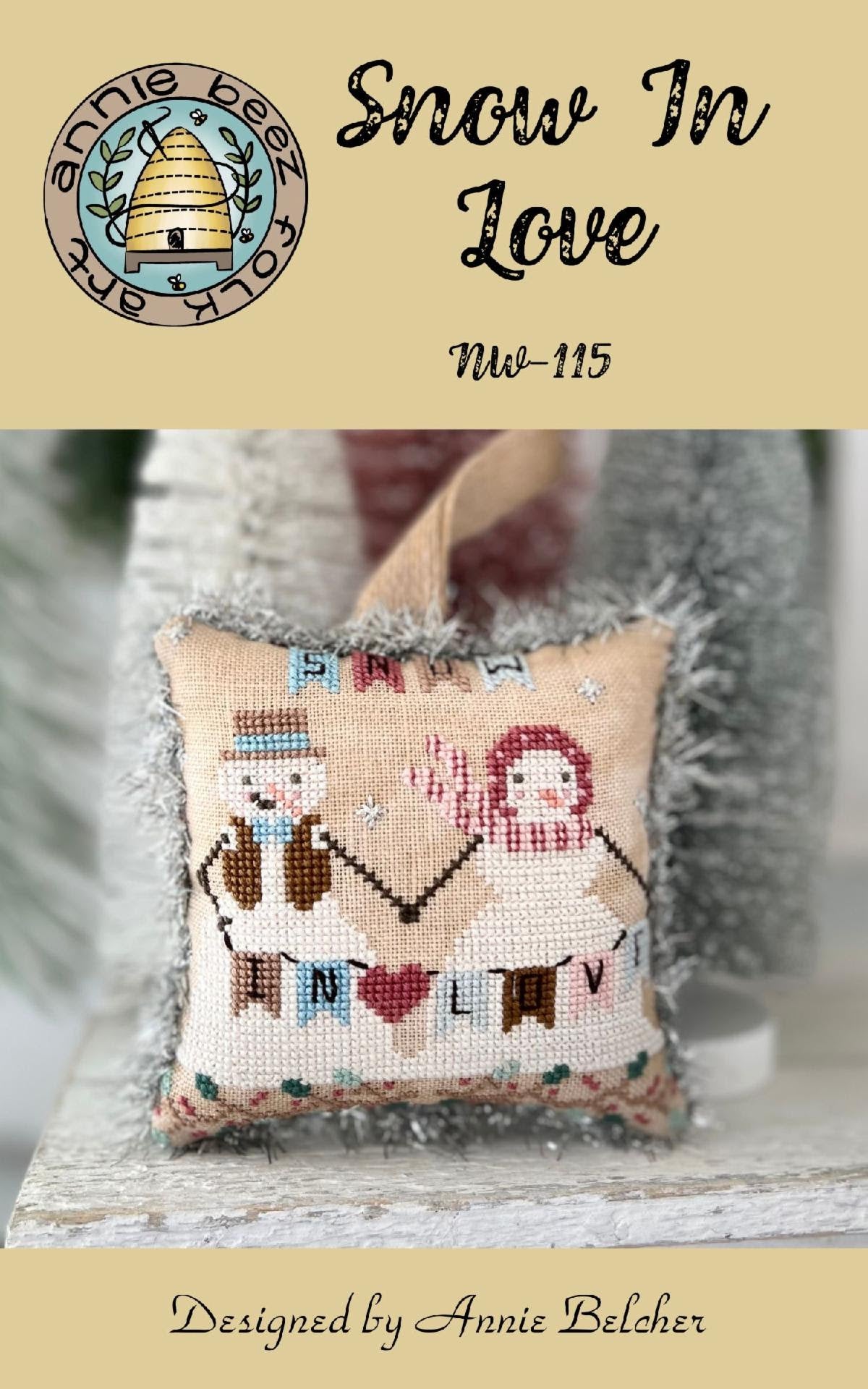 Snow in Love Cross Stitch Pattern by Annie Beez Folk Art