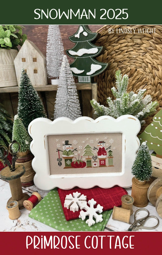 PREORDER Snowman 2025 Cross Stitch Pattern by Primrose Cottage
