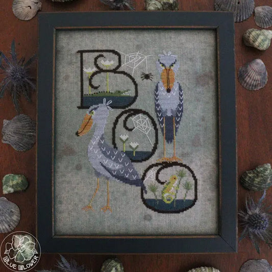 PREORDER The Blue Flower SPOOKY SHOEBILL Cross Stitch Pattern