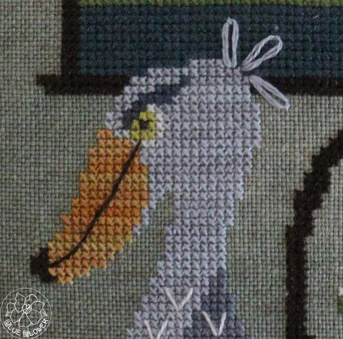The Blue Flower SPOOKY SHOEBILL Cross Stitch Pattern