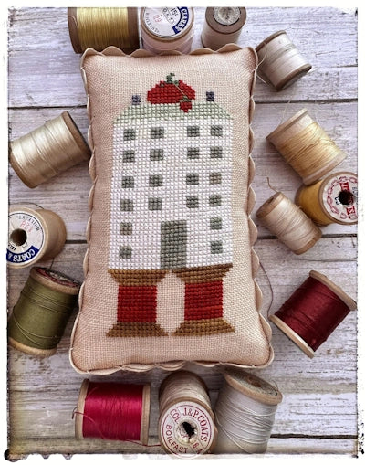 Spool House cross stitch pattern by Lucy Beam Nashville Market
