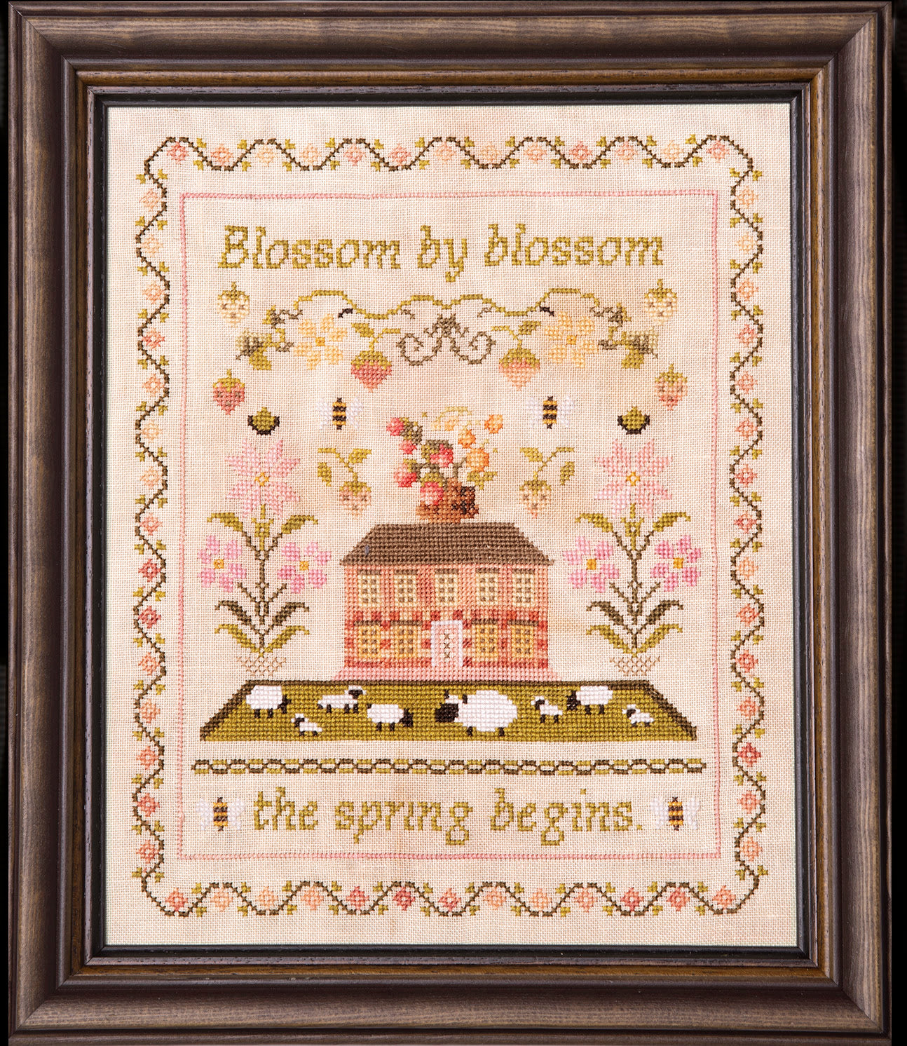 The Spring Begins Cross Stitch Pattern by Samplers and Primitives Nashville Market