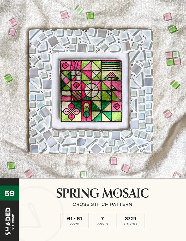Shaded Stitchery SPRING MOSAIC Cross Stitch Pattern Nashville Market