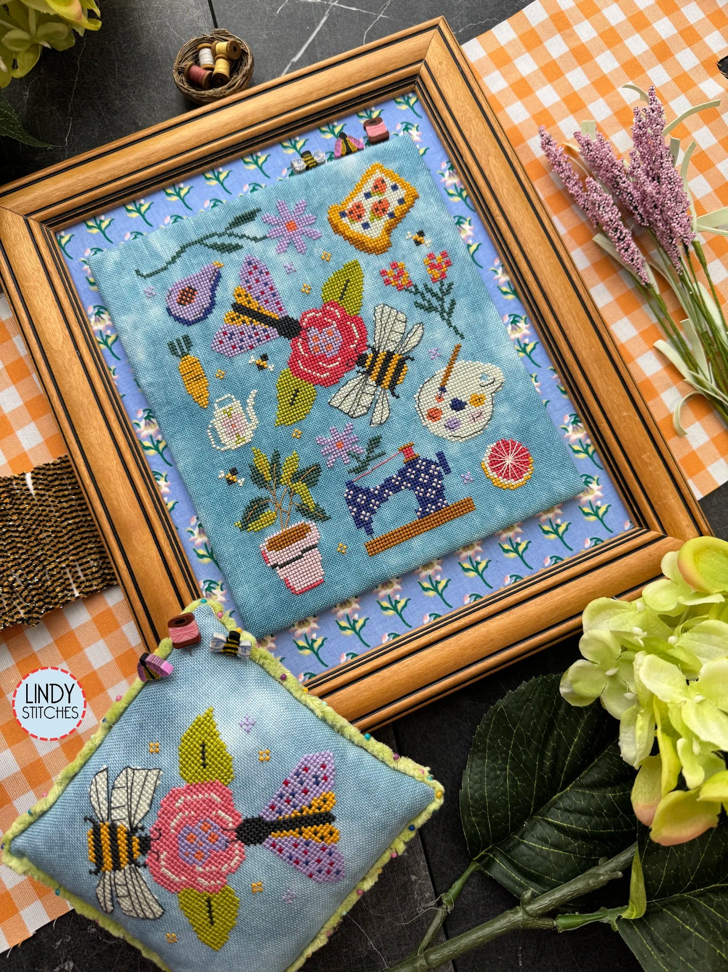 PREORDER Lindy Stitches SPRING TRINKETS Cross Stitch Pattern