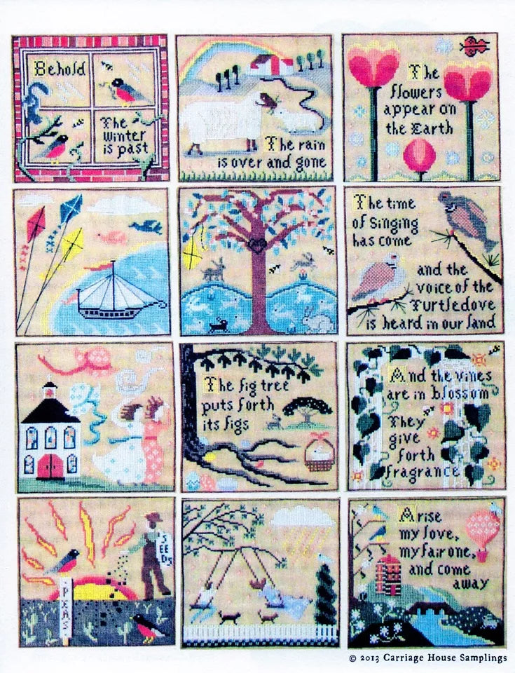 Spring at Hawk Run Hollow Carriage House Samplings Cross Stitch Pattern