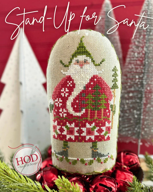 PREORDER Stand Up for Santa Cross Stitch Pattern by Hands On Design