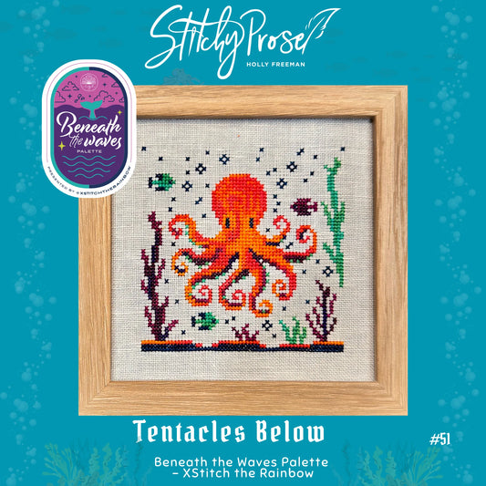 PREORDER Stitchy Prose TENTACLES BELOW Cross Stitch Pattern Nashville Market
