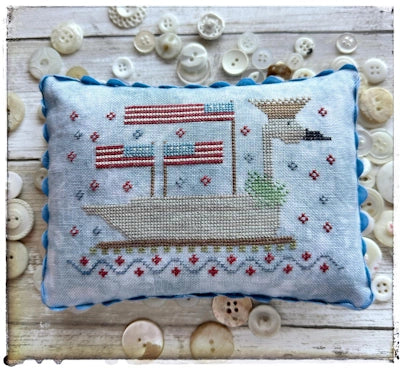 Summer Swan cross stitch pattern by Lucy Beam Nashville Market
