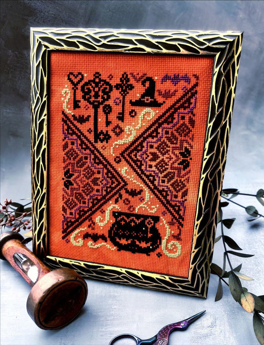 PREORDER Quaternion Creations THE CAULDRON AND THE KEY Cross Stitch Pattern