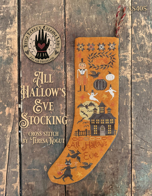 PREORDER Teresa Kogut ALL HOLLOW's EVE STOCKING Cross Stitch Pattern