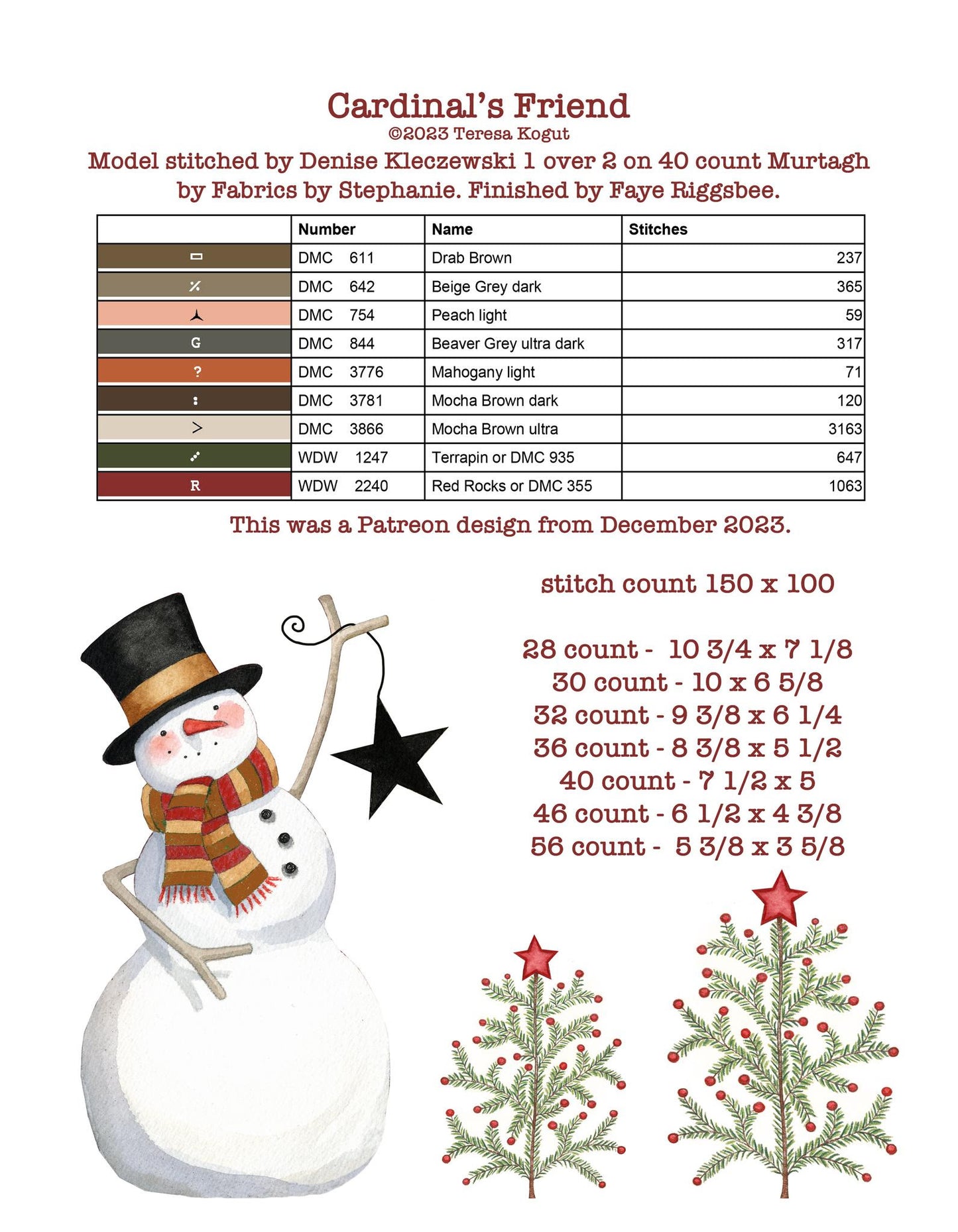 Teresa Kogut HELL0 WINTER  BOOK 9 DESIGNS Cross Stitch Pattern