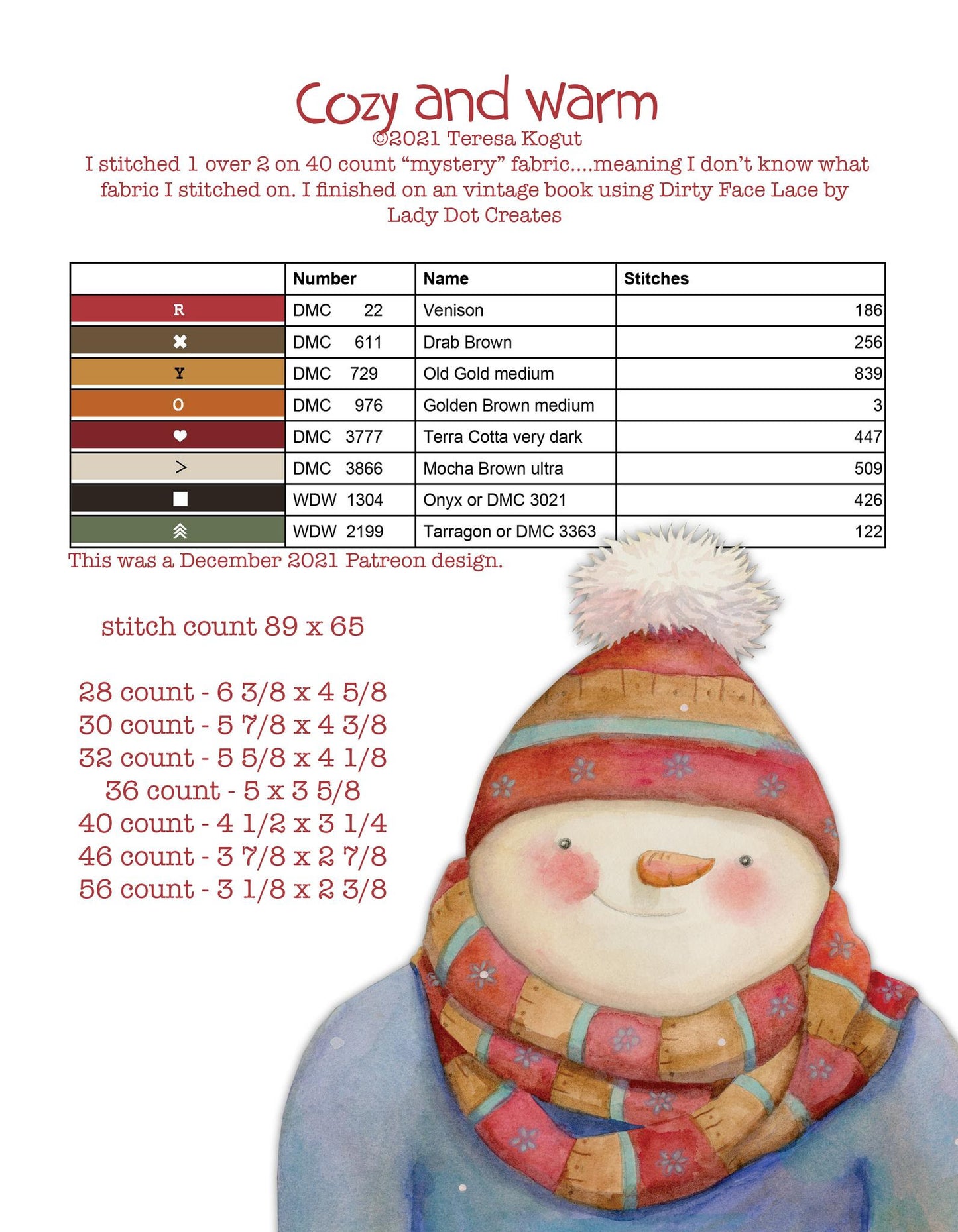 Teresa Kogut HELL0 WINTER  BOOK 9 DESIGNS Cross Stitch Pattern