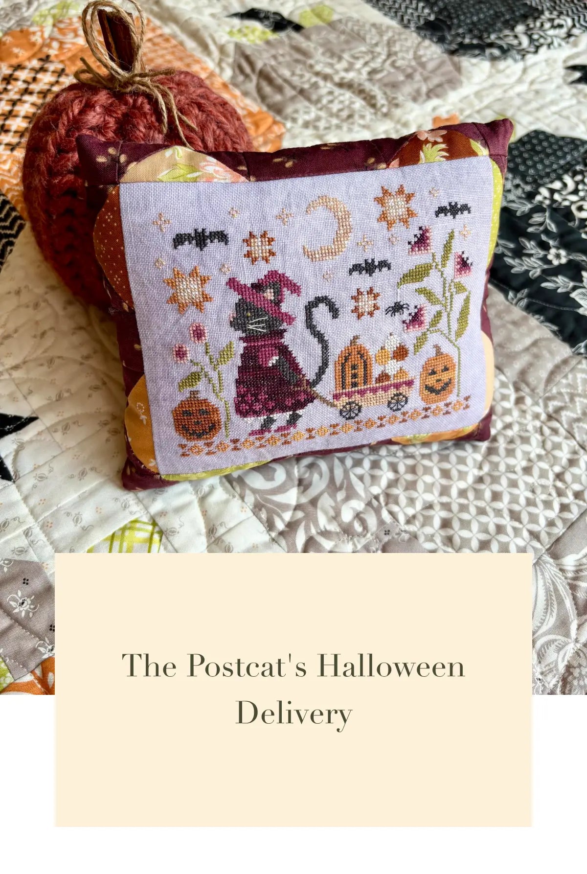 PREORDER Blueberry Ridge POSTCAT'S HALLOWEEN DELIVERY Cross Stitch Pattern