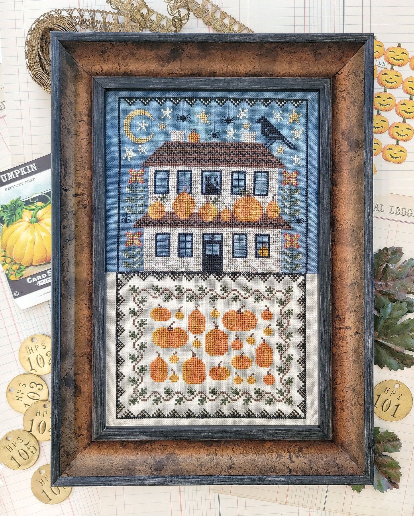 The Pumpkin House Hello from Liz Mathews Cross Stitch Pattern